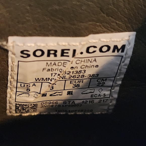 SOREL SANDY ARMY GREEN hidden wedge laceup boot style NL2628-383 Sz5 grunge Goth - Picture 7 of 9